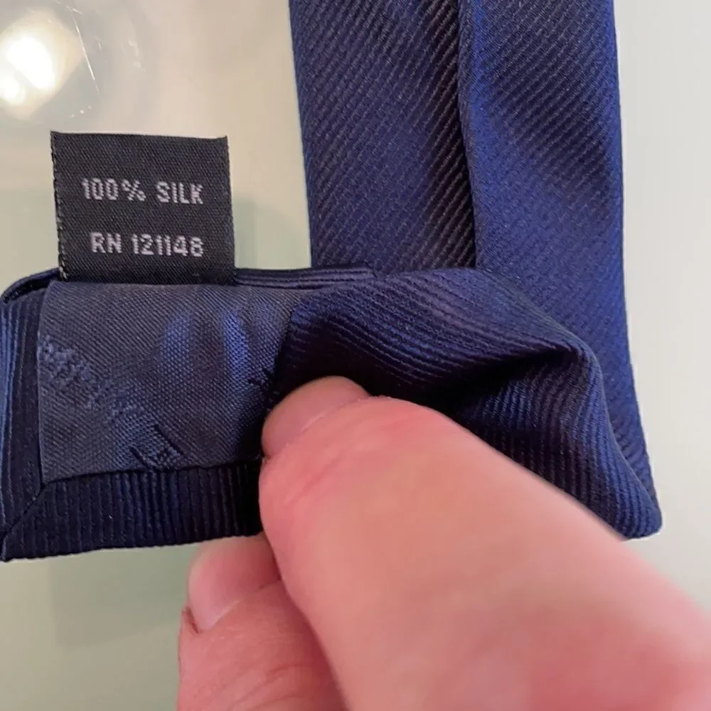 Tommy Hilfiger tie light blue navy gold check 100% silk 3.25 inches wide
